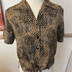 Cheetah collared shirt